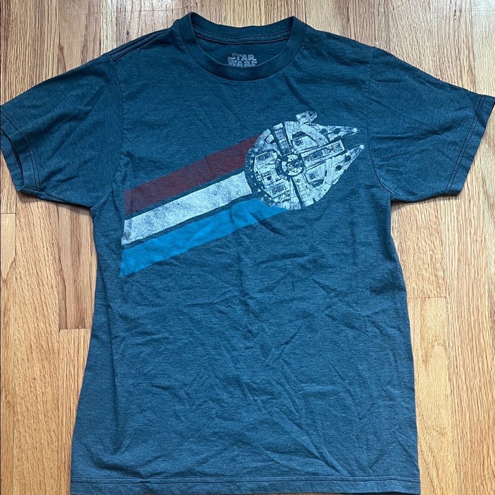 Star Wars Millennium Falcon Tee - Gray with Red and Blue